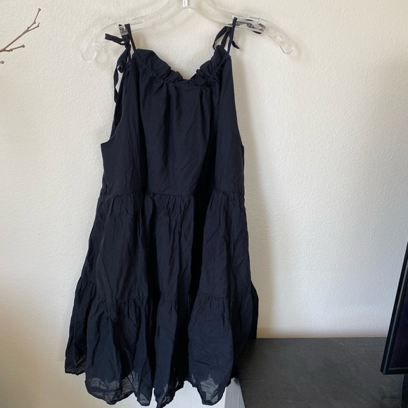 J.Crew Women’s Halter Tie Mini Tiered Dress in Black Size M Vacation Sundress - Picture 2 of 9